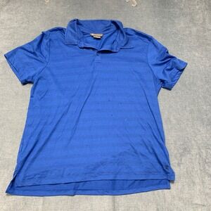 Kyodan Golf Polo Shirt Mens Large Blue Moisture Wicking Logo Tennis Performance